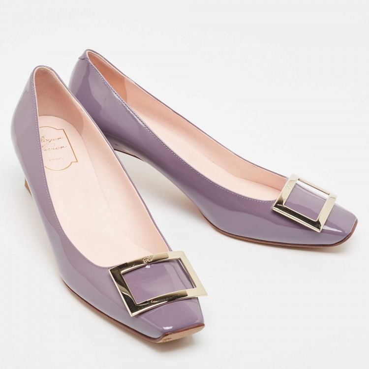 مملوكة مسبقًا Roger Vivier Purple Patent Block Pumps Size 41