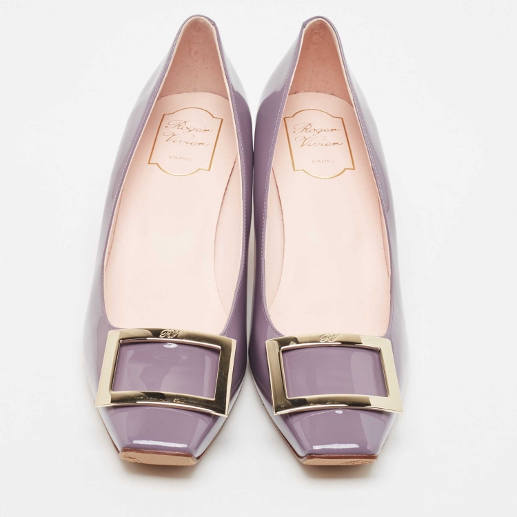 مملوكة مسبقًا Roger Vivier Purple Patent Block Pumps Size 41