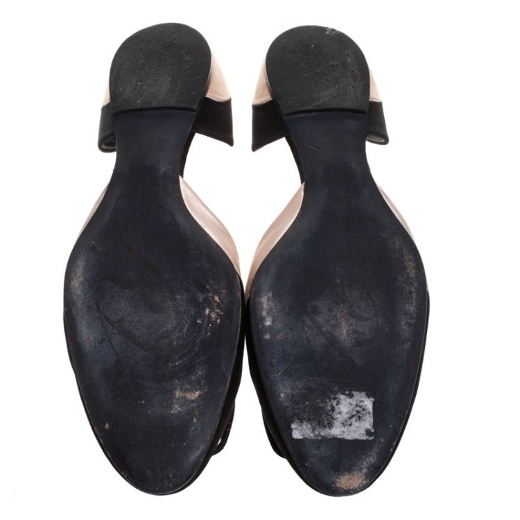 Pre Owned Roger Vivier Black Satin Crystal Embellished D'orsay Ballet Flats Size 41