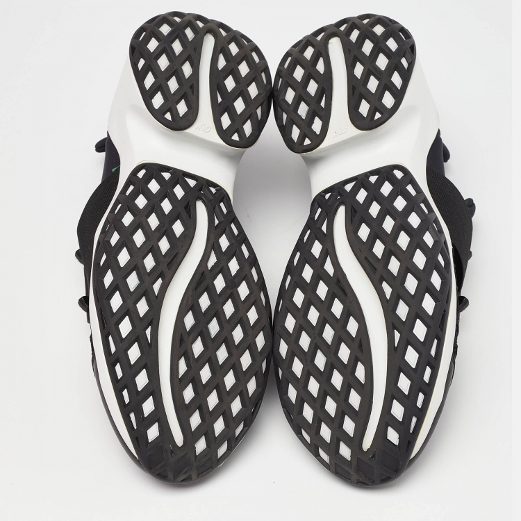 Pre Owned Roger Vivier Black Fabric and Leather Sneaky Viv Crystal Embellished Slip On Sneakers Size 39