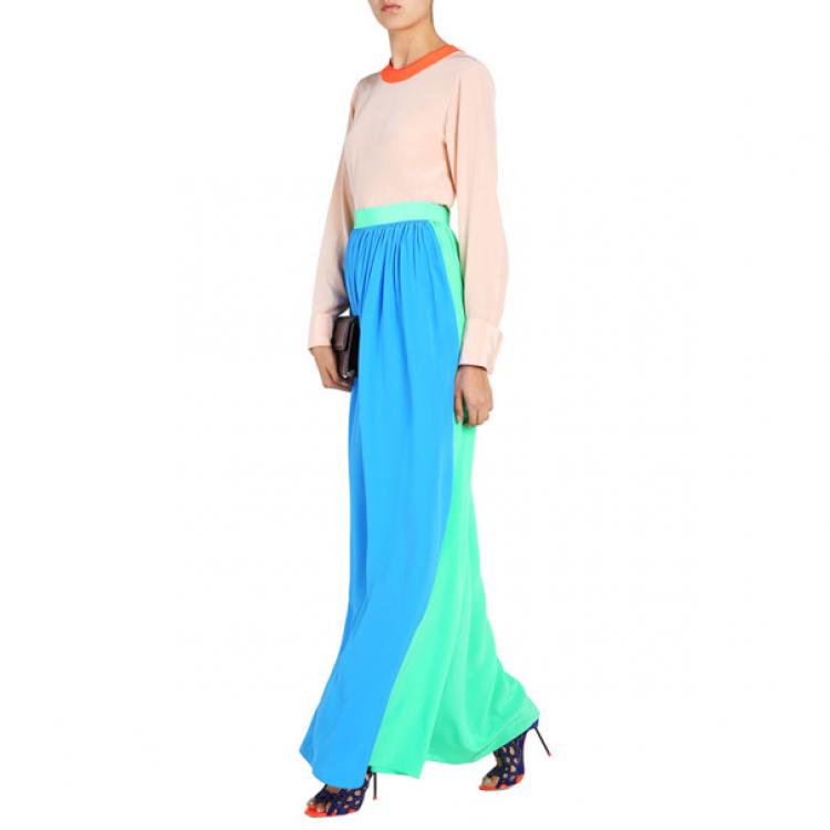 مملوكة مسبقًا Roksanda Ilincic Paton Cerulean Silk Skirt M
