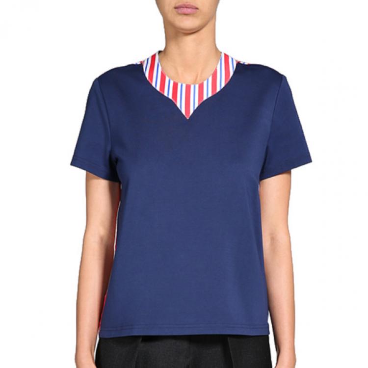 Pre Owned Roksanda Ilincic Aubin Navy Wool and Silk Top M