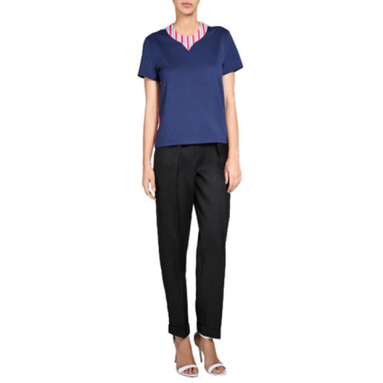 Pre Owned Roksanda Ilincic Aubin Navy Wool and Silk Top M