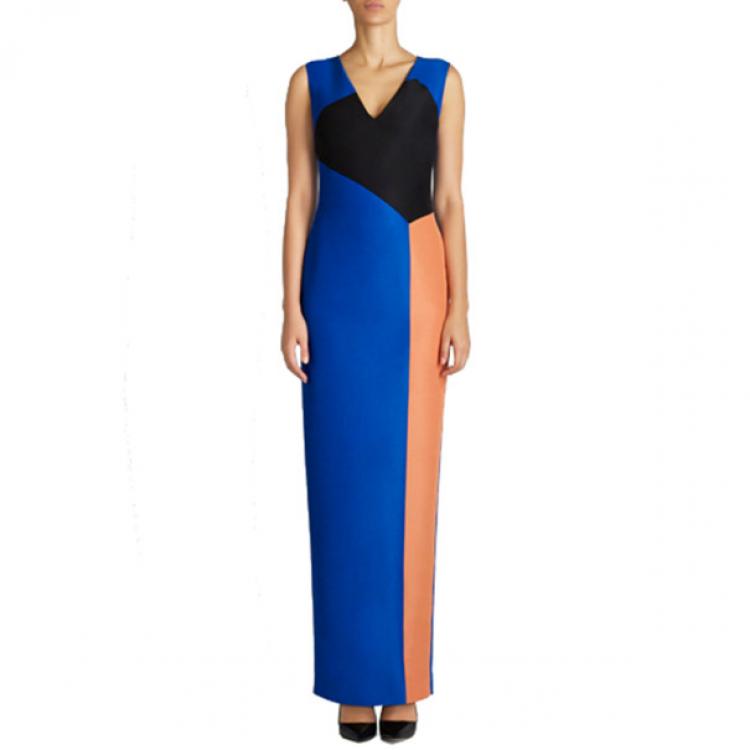 Pre Owned Roksanda Ilincic Borda Colour-Block Floor-Length Dress M