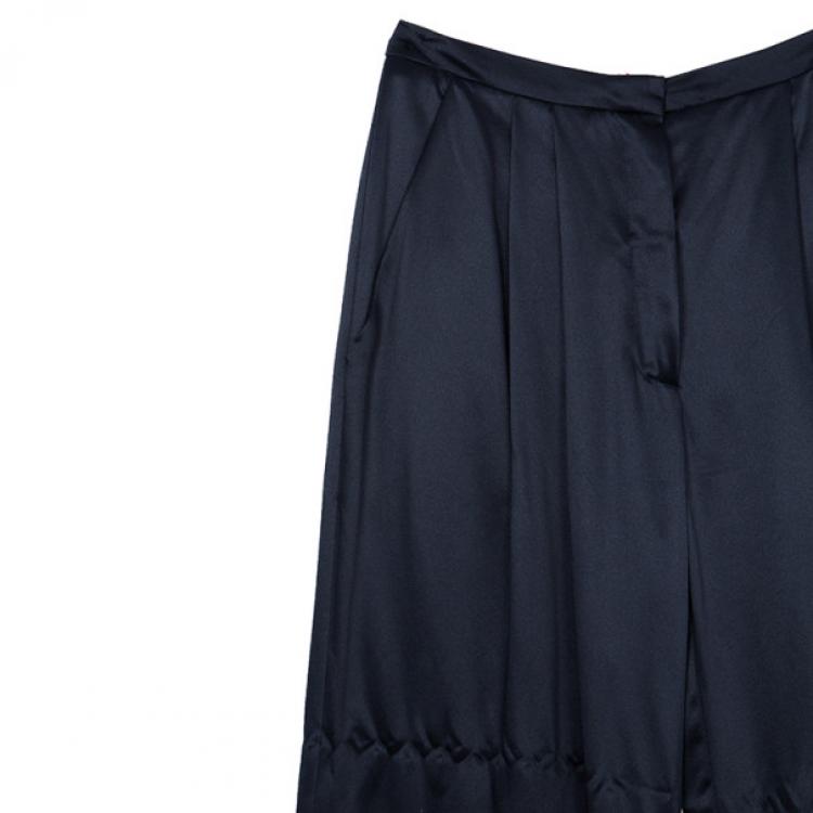 Pre Owned Roksanda Ilincic Silk Wide-leg Trousers M