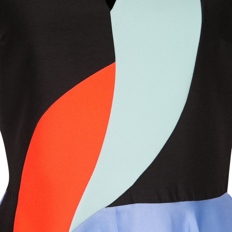 Pre Owned Roksanda Colorblock V-Neck Sleeveless Flared Dress M