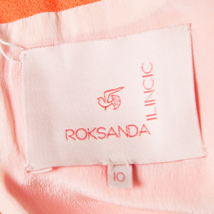 Pre Owned Roksanda Ilincic Neon Colorblock Wool Crepe Sleeveless Etting Dress M