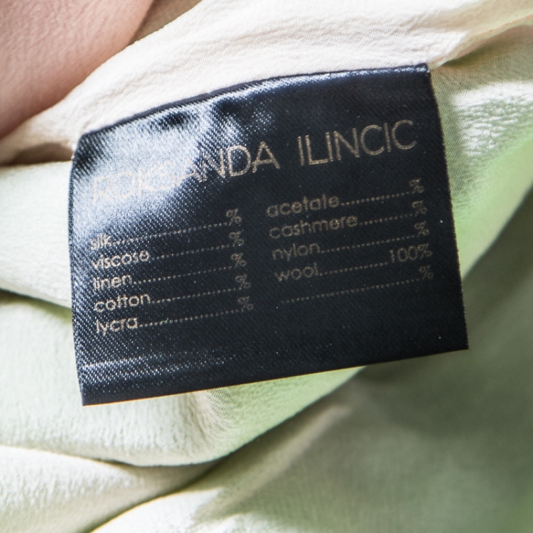Pre Owned Roksanda Ilincic Neon Colorblock Wool Crepe Sleeveless Etting Dress M