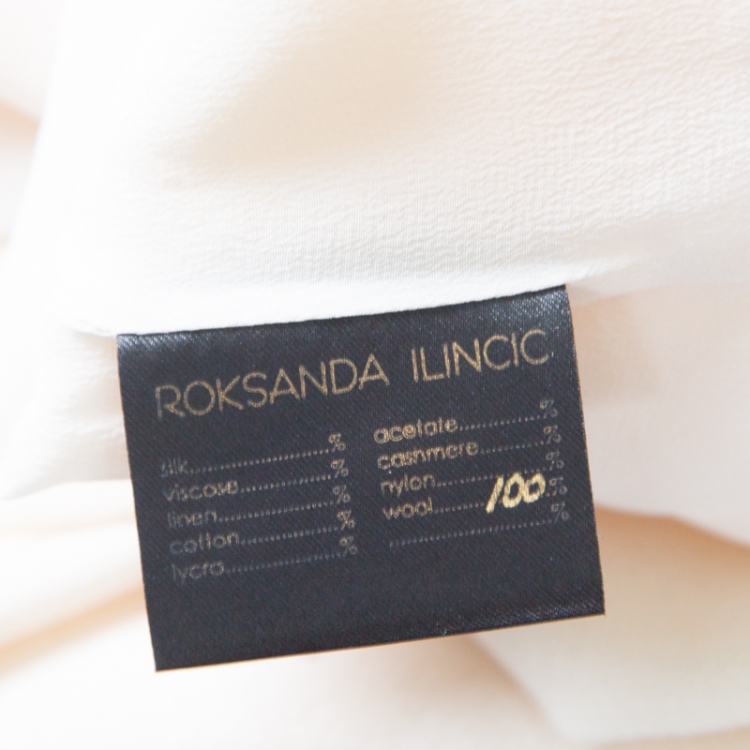 Pre Owned Roksanda Ilincic Cream Wool Crepe Oversized Selsy Top M