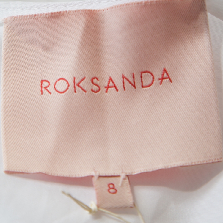 Pre Owned Roksanda Ilincic White Cotton Poplin Bell Sleeve Truffaut Top S
