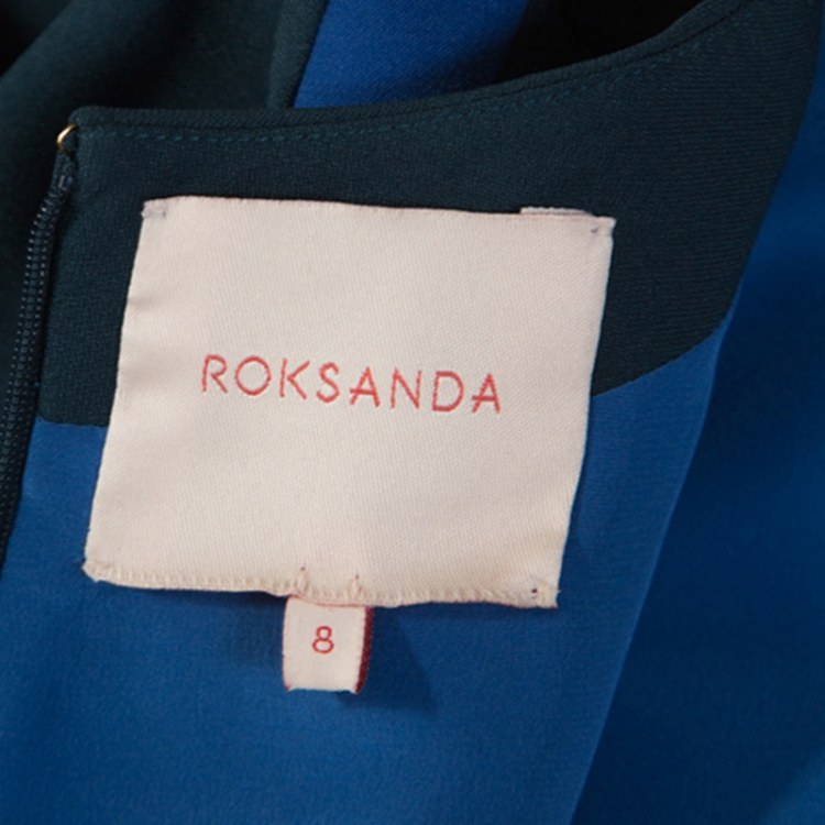Pre Owned Roksanda Teal Crepe Tulip Sleeve Nair Dress M
