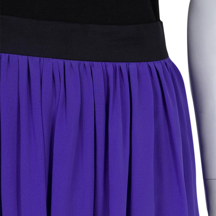 Pre Owned Roksanda Ilincic Blue Silk Gathered Skirt L