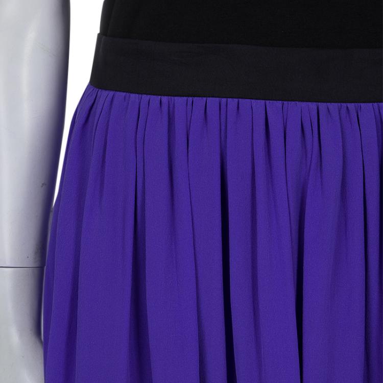 Pre Owned Roksanda Ilincic Blue Silk Gathered Skirt L