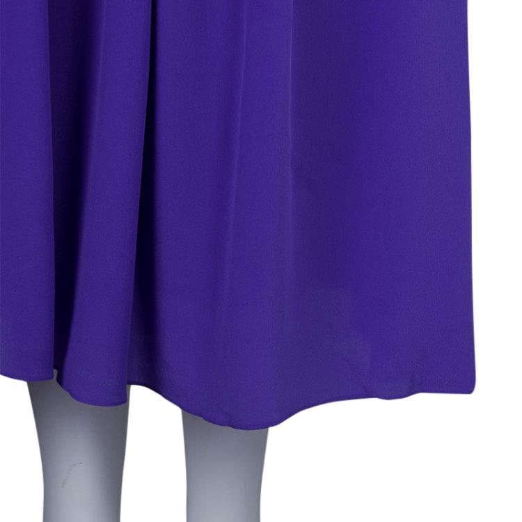 Pre Owned Roksanda Ilincic Blue Silk Gathered Skirt L