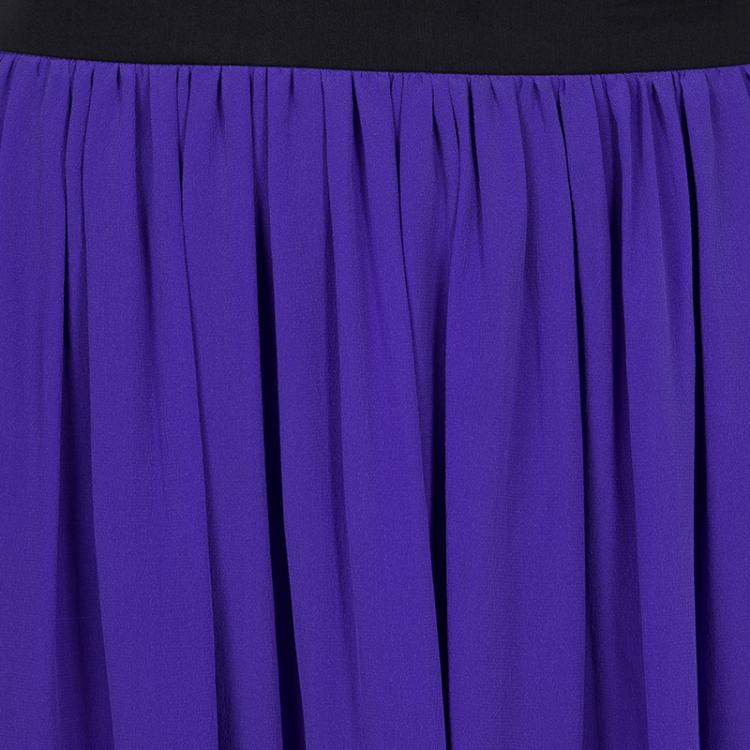 Pre Owned Roksanda Ilincic Blue Silk Gathered Skirt L
