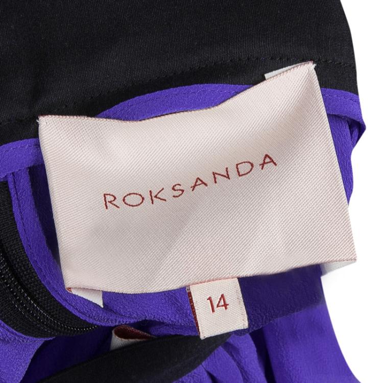 Pre Owned Roksanda Ilincic Blue Silk Gathered Skirt L