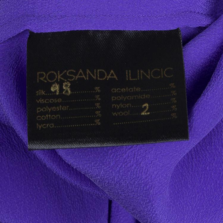Pre Owned Roksanda Ilincic Blue Silk Gathered Skirt L