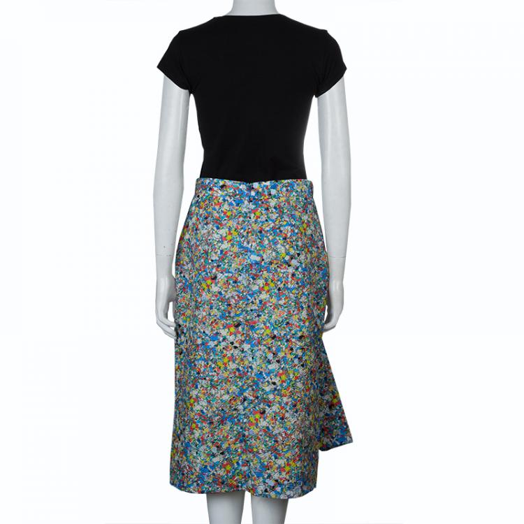 Pre Owned Roksanda Ilincic Multicolor Pleated Detail Skirt M