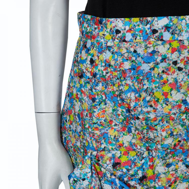Pre Owned Roksanda Ilincic Multicolor Pleated Detail Skirt M
