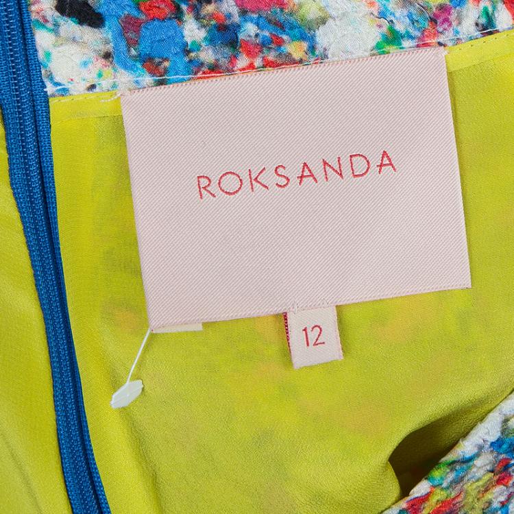 Pre Owned Roksanda Ilincic Multicolor Pleated Detail Skirt M