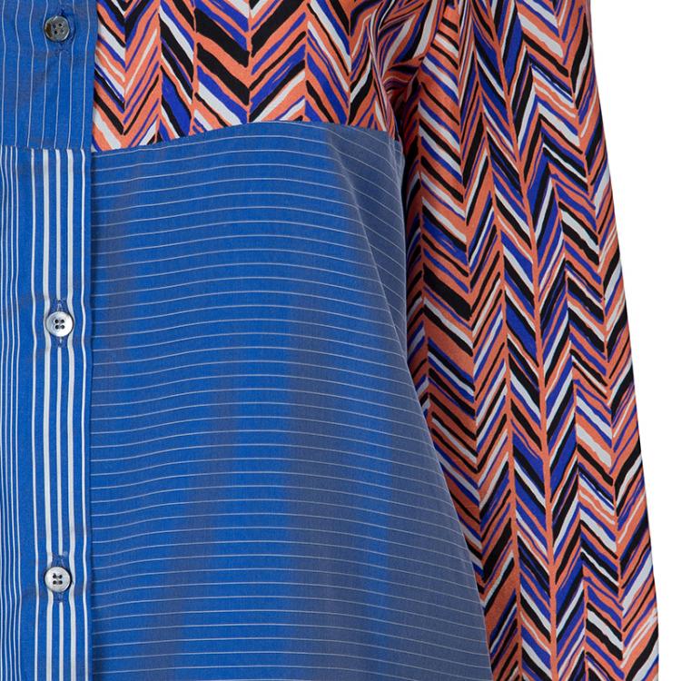 Pre Owned Roksanda Ilincic Blue Striped Silk Top S
