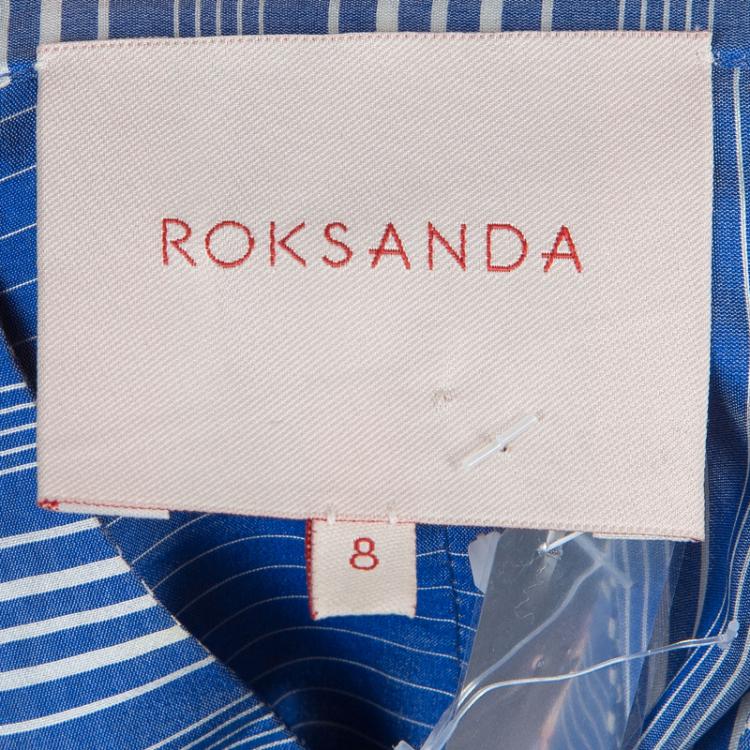 Pre Owned Roksanda Ilincic Blue Striped Silk Top S