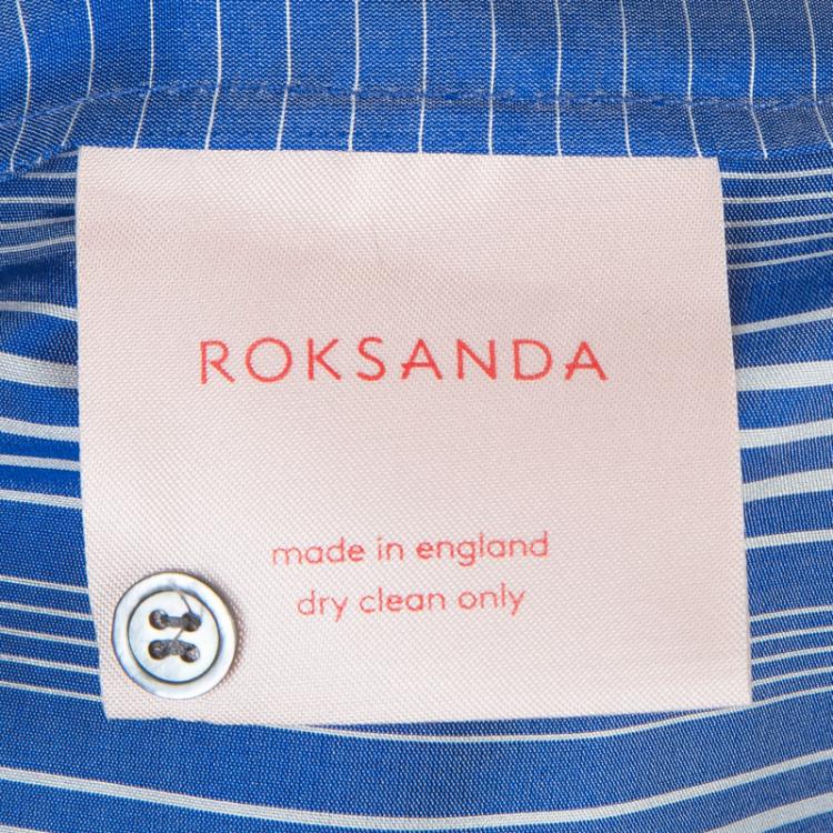 Pre Owned Roksanda Ilincic Blue Striped Silk Top S