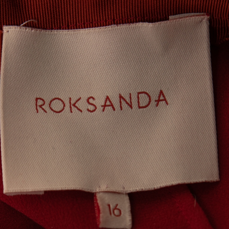Pre Owned Roksanda Purple & Red Silk Knot Detail Draped Long Dress L