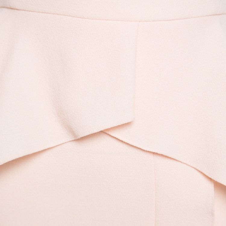 Pre Owned Roland Mouret Blush Pink Wool Crepe Peplum Sawleigh Dress S