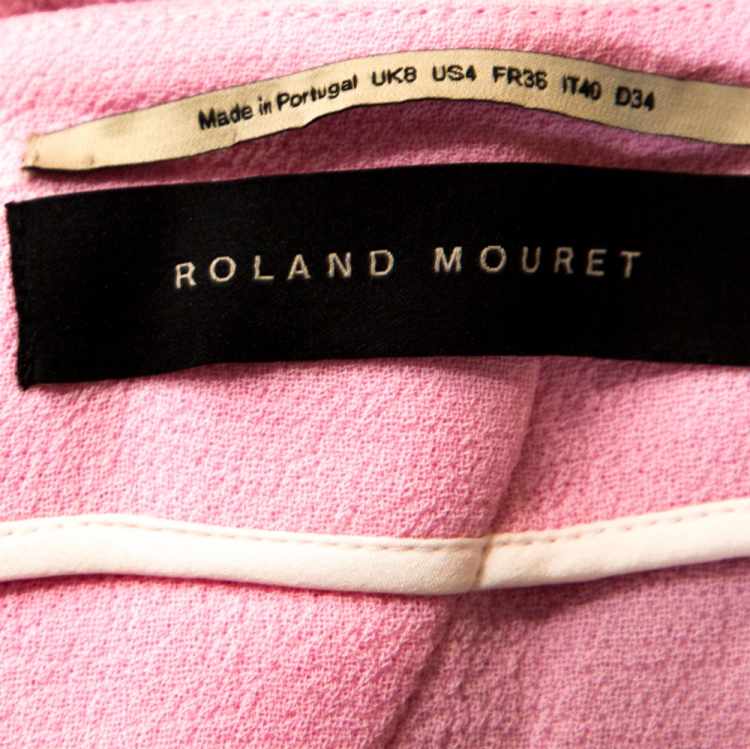 Pre Owned Roland Mouret Light Rose Double Wool Crepe Nash Skirt S