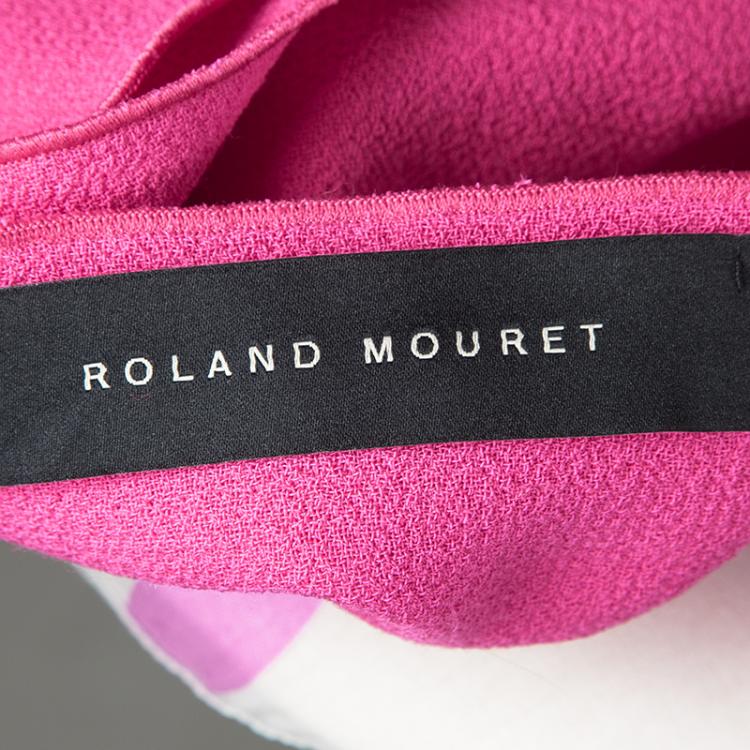 Pre Owned Roland Mouret Pink Wool Asymmetric Draped Eugene Top S