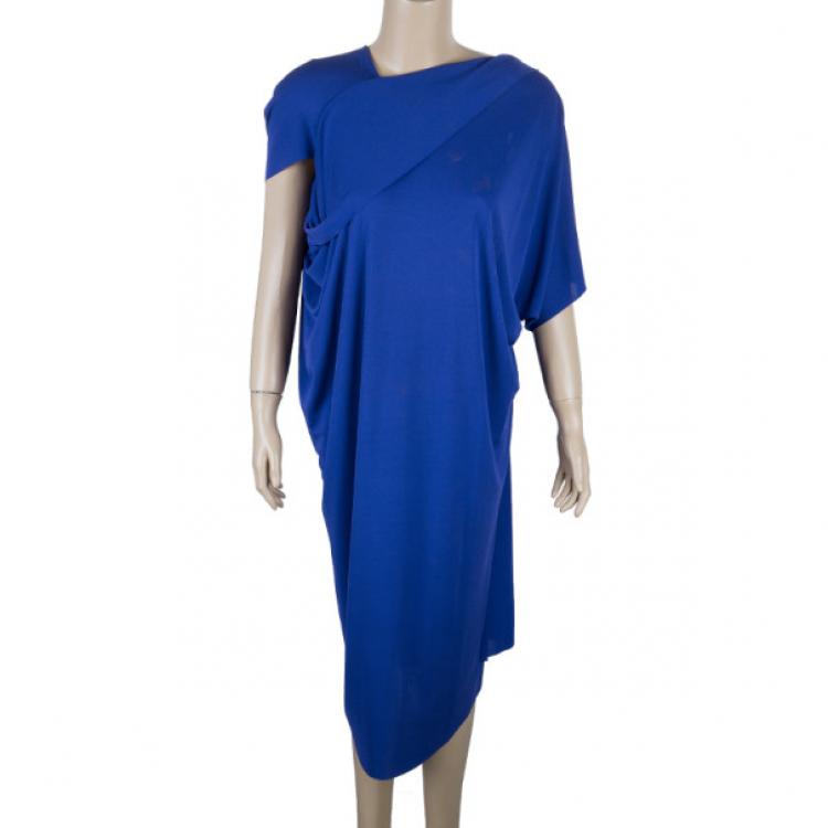Pre Owned Roland Mouret Purple Viscose Drape Dress M