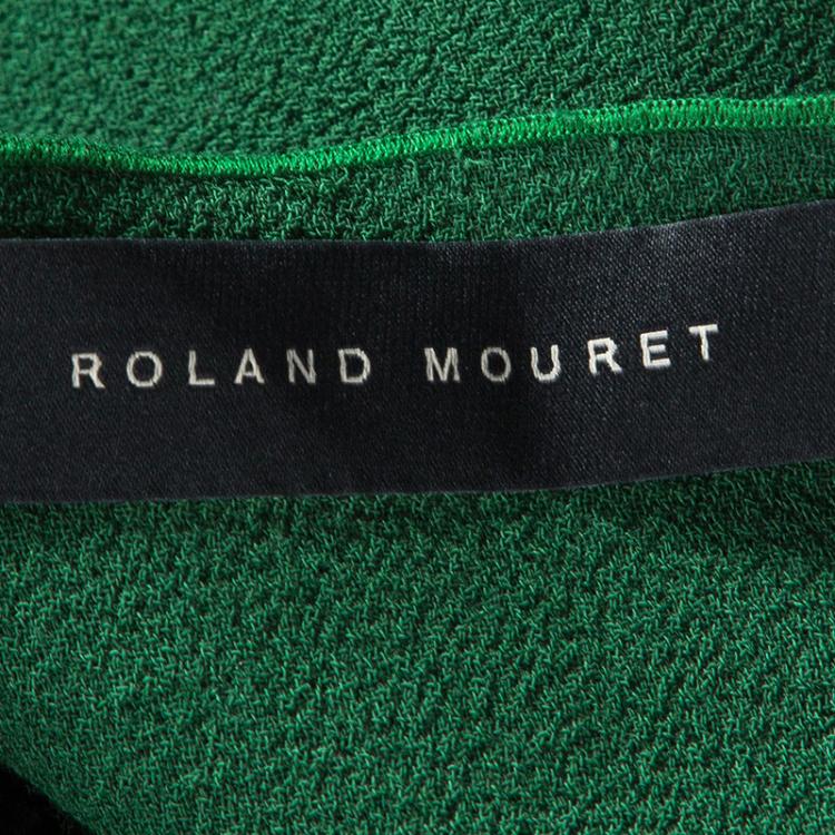 Pre Owned Roland Mouret Green Wool Asymmetric Draped Eugene Top M