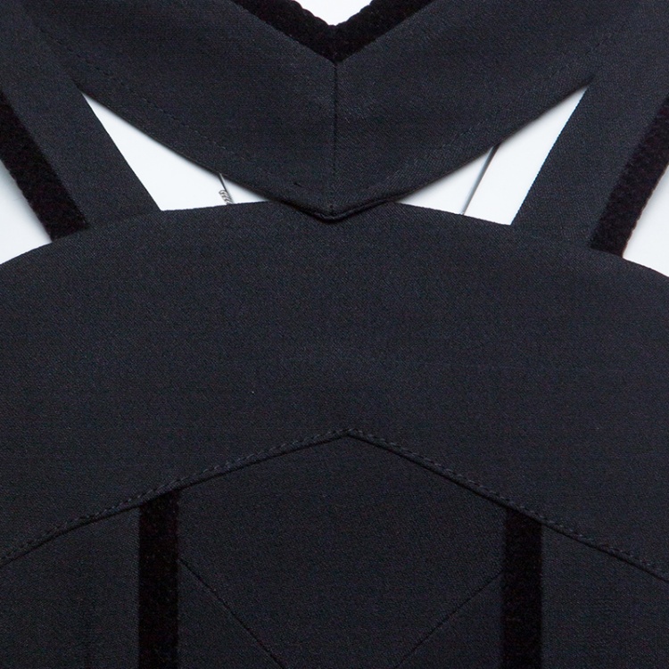 Pre Owned Roland Mouret Black Cutout Stretch Crepe Altamira Mini Dress M