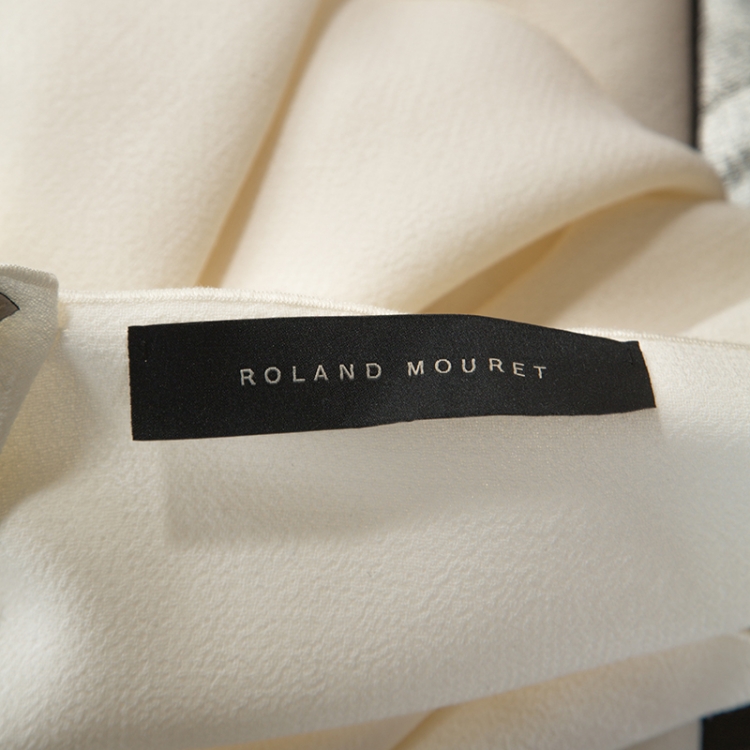 Pre Owned Roland Mouret Cream Wool Crepe Open Back Eugene Top M