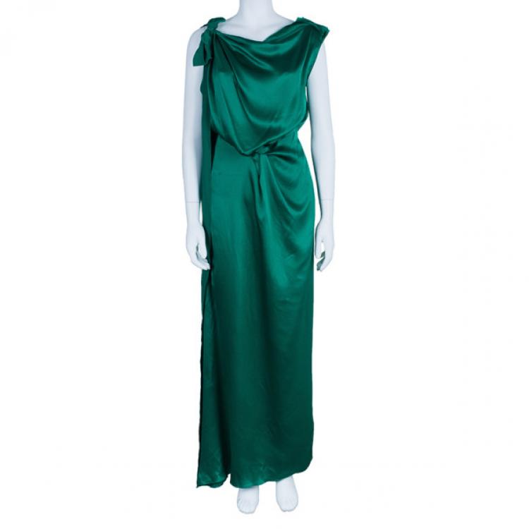 Pre Owned Roland Mouret Emerald Silk Column Gown M