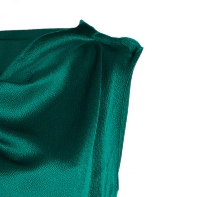 Pre Owned Roland Mouret Emerald Silk Column Gown M