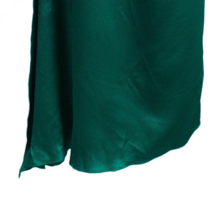 Pre Owned Roland Mouret Emerald Silk Column Gown M