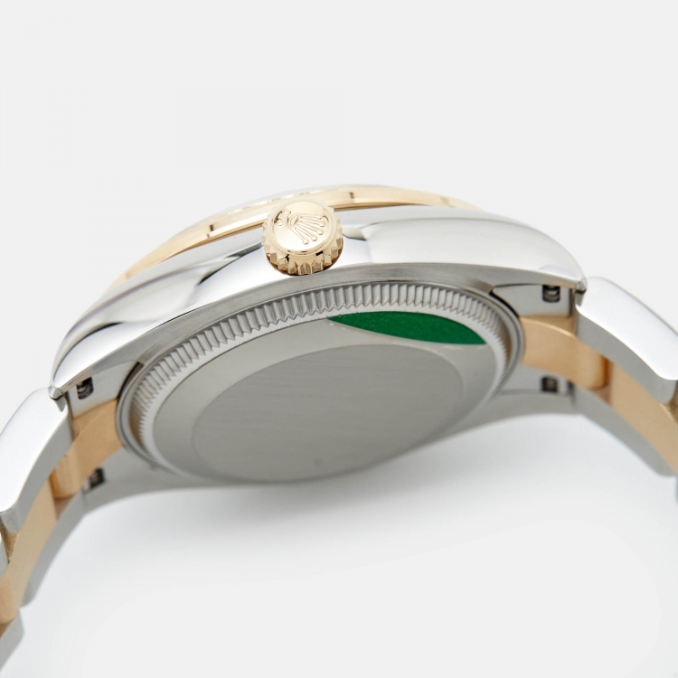 Pre Owned Rolex Mother Of Pearl Diamond 18K Yellow Gold Oystersteel M278383RBR-0027 Datejust Women's Wristwatch 31 mm