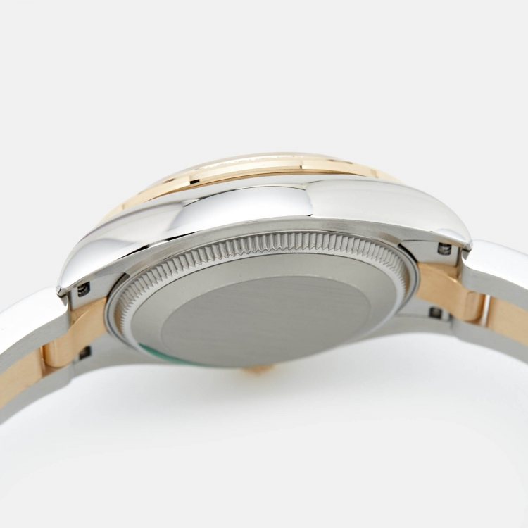 Pre Owned Rolex Mother Of Pearl Diamond 18K Yellow Gold Oystersteel M278383RBR-0027 Datejust Women's Wristwatch 31 mm