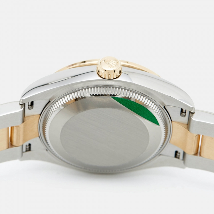 Pre Owned Rolex Mother Of Pearl Diamond 18K Yellow Gold Oystersteel M278383RBR-0027 Datejust Women's Wristwatch 31 mm