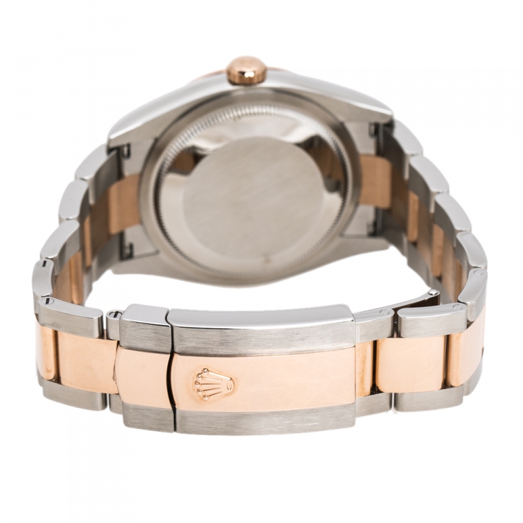 Pre Owned  Rolex White 18K Everose Gold Oystersteel Datejust M126231-0016 Women's Wristwatch 36 mm