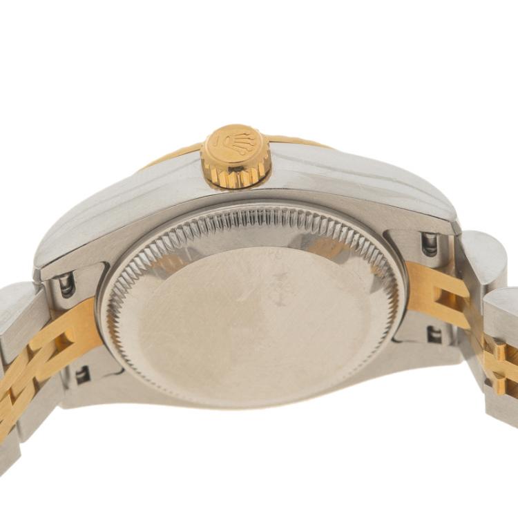 مملوكة مسبقًا Rolex White Yellow Gold and Stainless Steel Datejust Women's Wristwatch 26mm