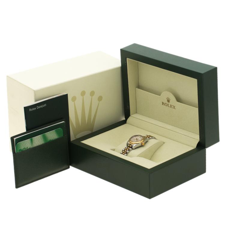 مملوكة مسبقًا Rolex White Yellow Gold and Stainless Steel Datejust Women's Wristwatch 26mm