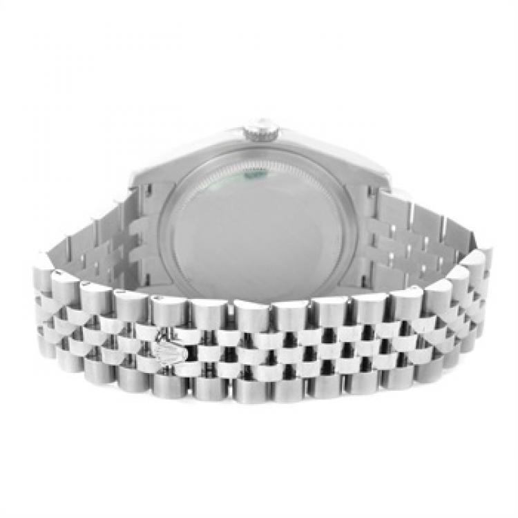 Pre Owned Rolex Pink 18K White Gold & Stainless Steel Diamond Datejust Women's Wristwatch 36MM