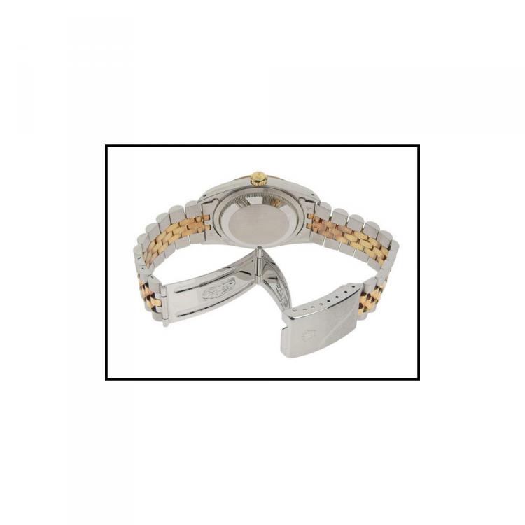 Pre Owned Rolex Champagne 18K Yellow Gold & Stainless Steel Datejust Women's Wristwatch 35MM