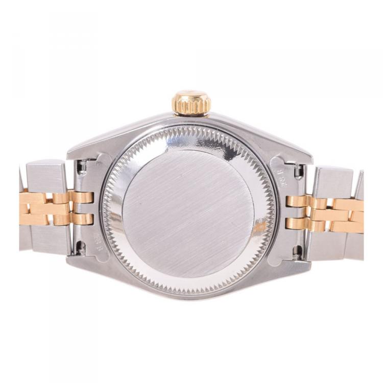 Pre Owned Rolex Champagne 18K Yellow Gold & Stainless Steel Datejust Women's Wristwatch 26MM