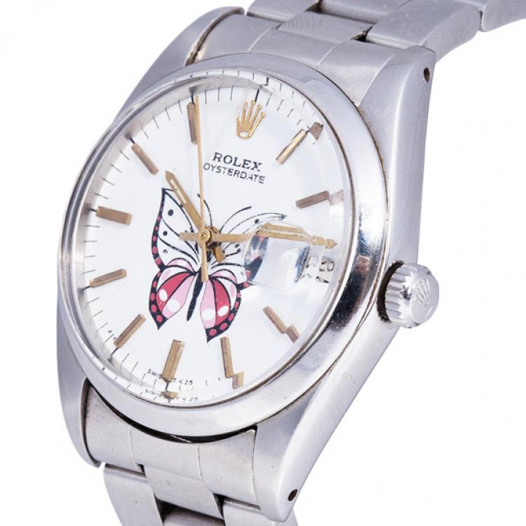 Pre Owned Rolex White Stainless Steel DateJust Women's Wristwatch 36MM