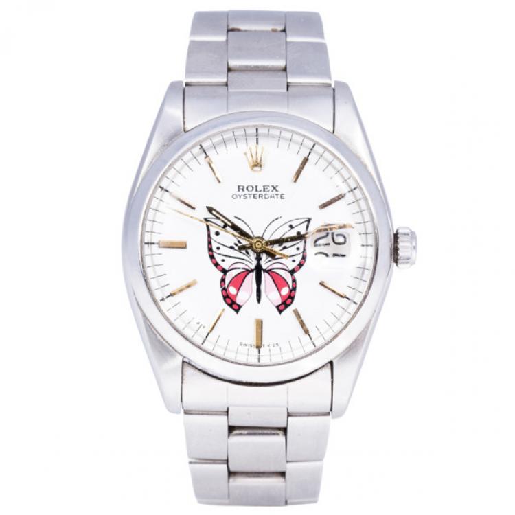 Pre Owned Rolex White Stainless Steel DateJust Women's Wristwatch 36MM