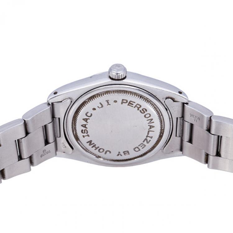 Pre Owned Rolex White Stainless Steel DateJust Women's Wristwatch 36MM